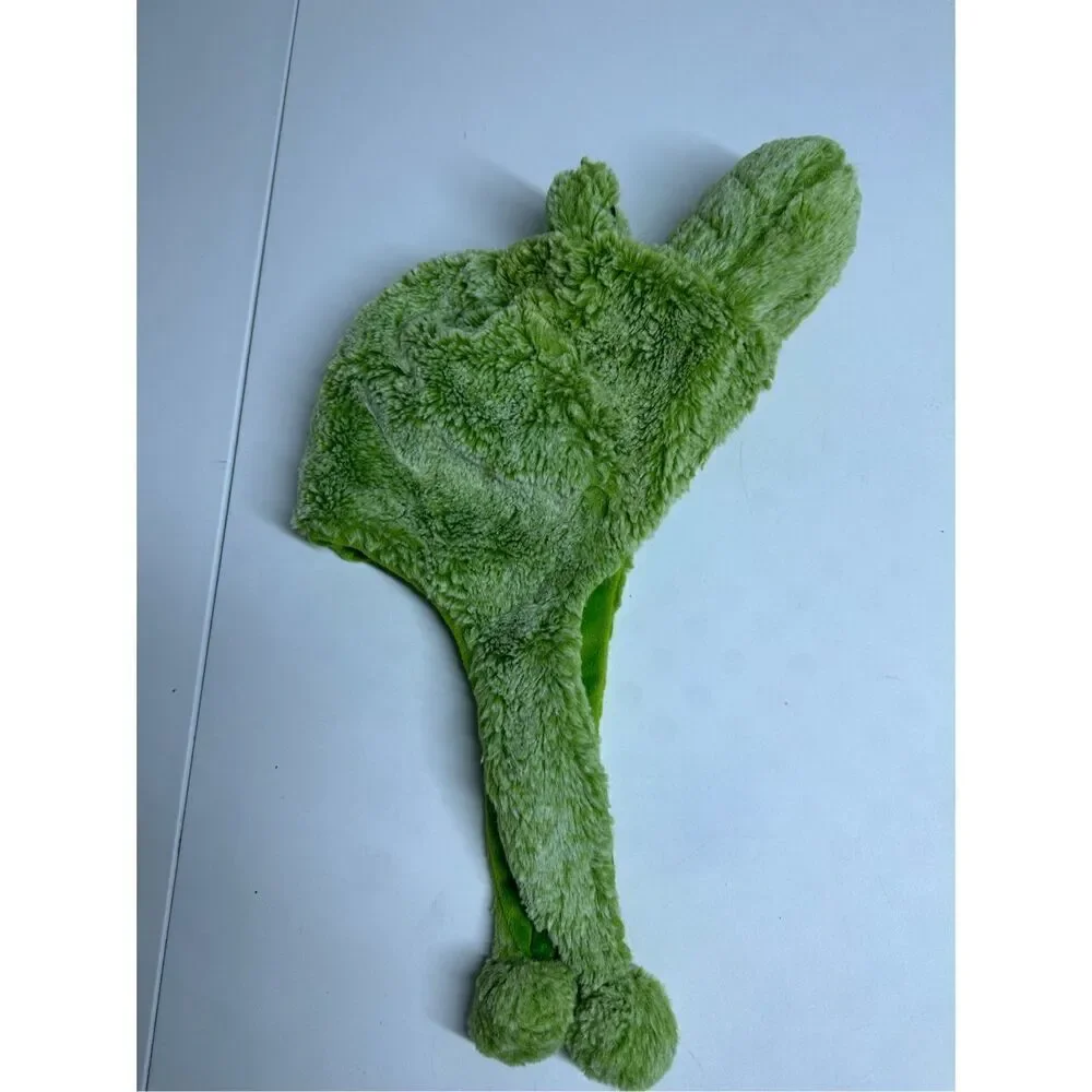 Dollibu Plush Green Alligator Hat Cap With Ear Flaps Super Soft Warm One Size